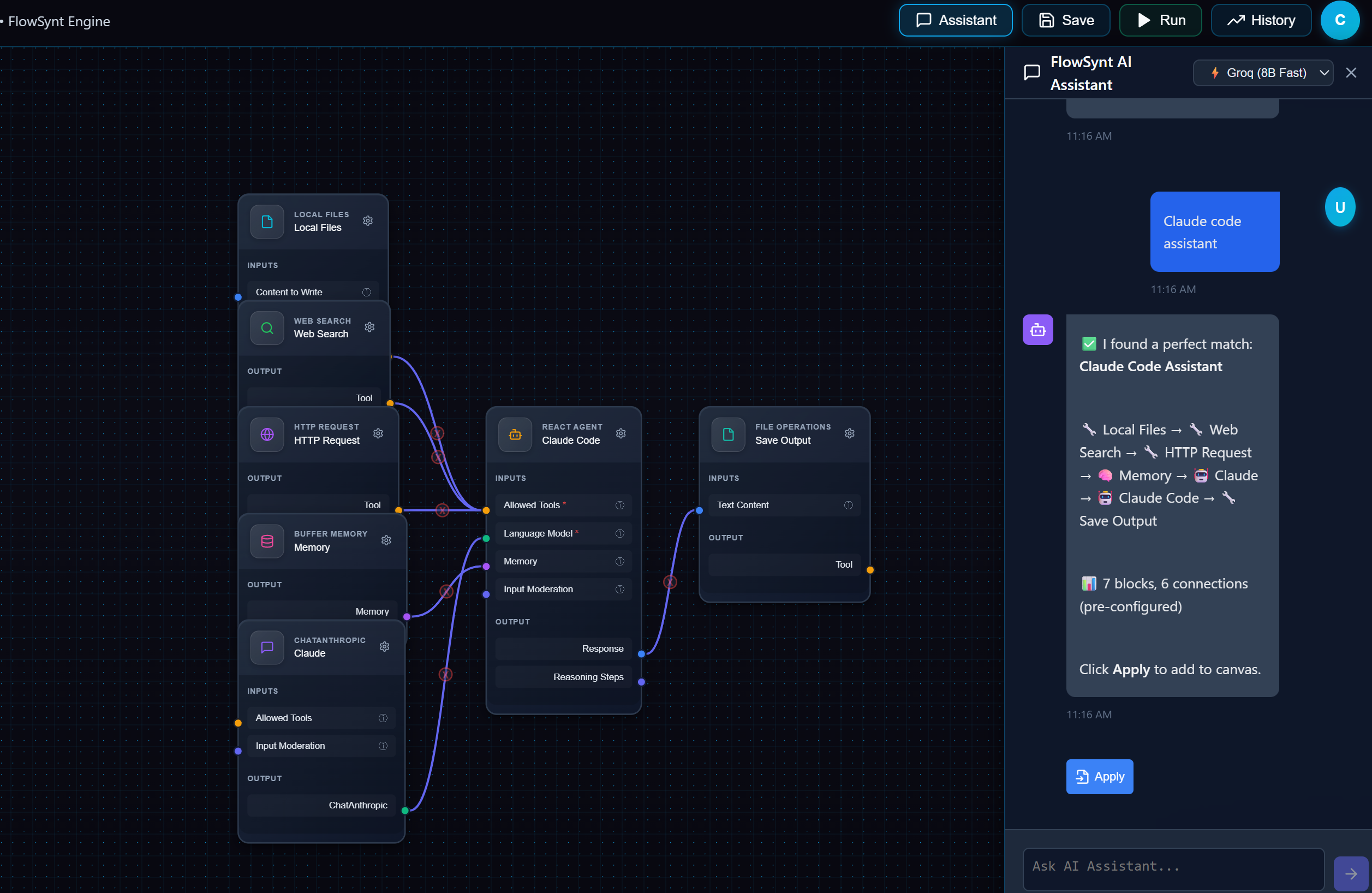 AI Assistant to Workflow Conversion