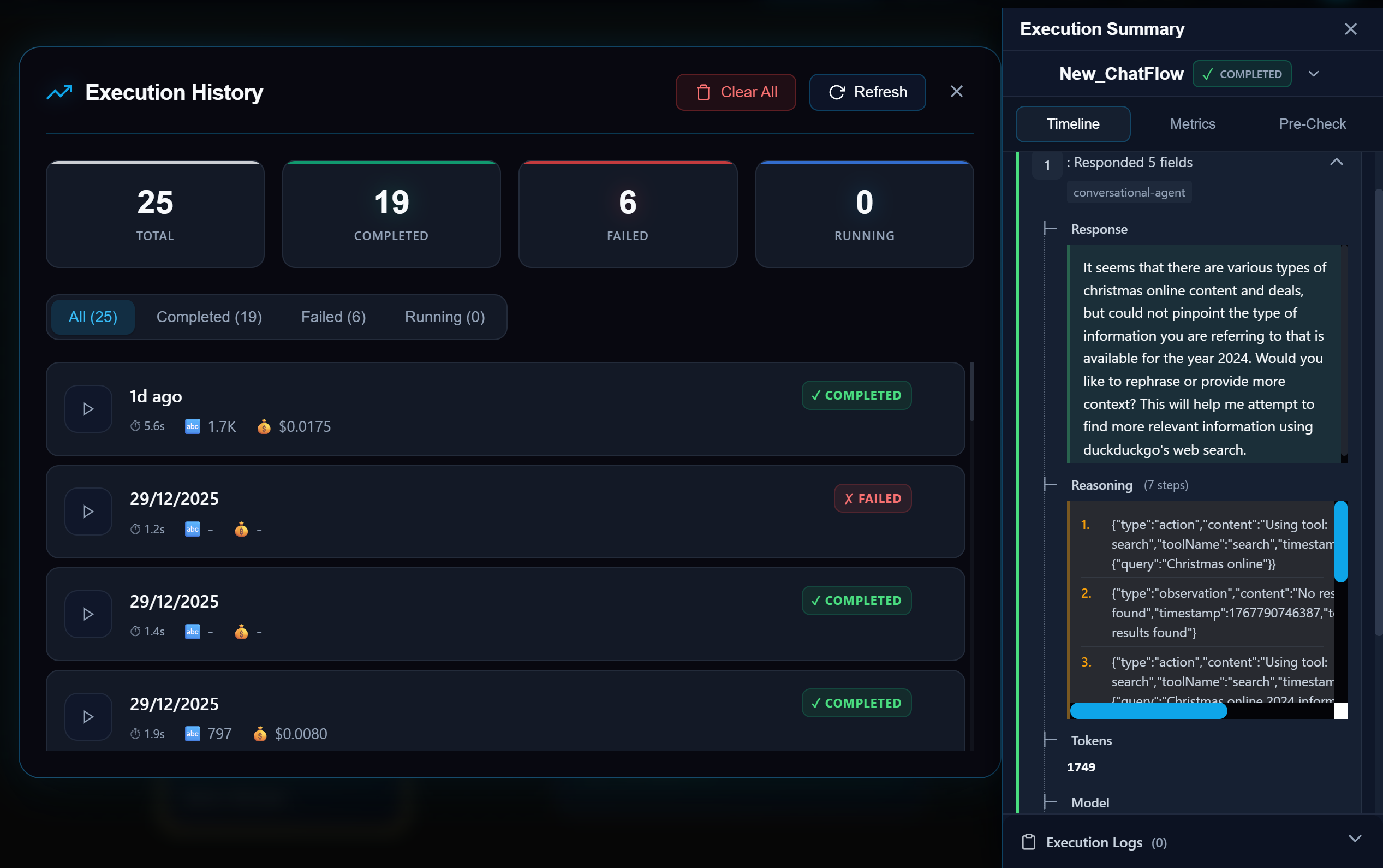 Workflow History & Analytics